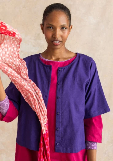 “Vendela” woven organic cotton blouse - night sky