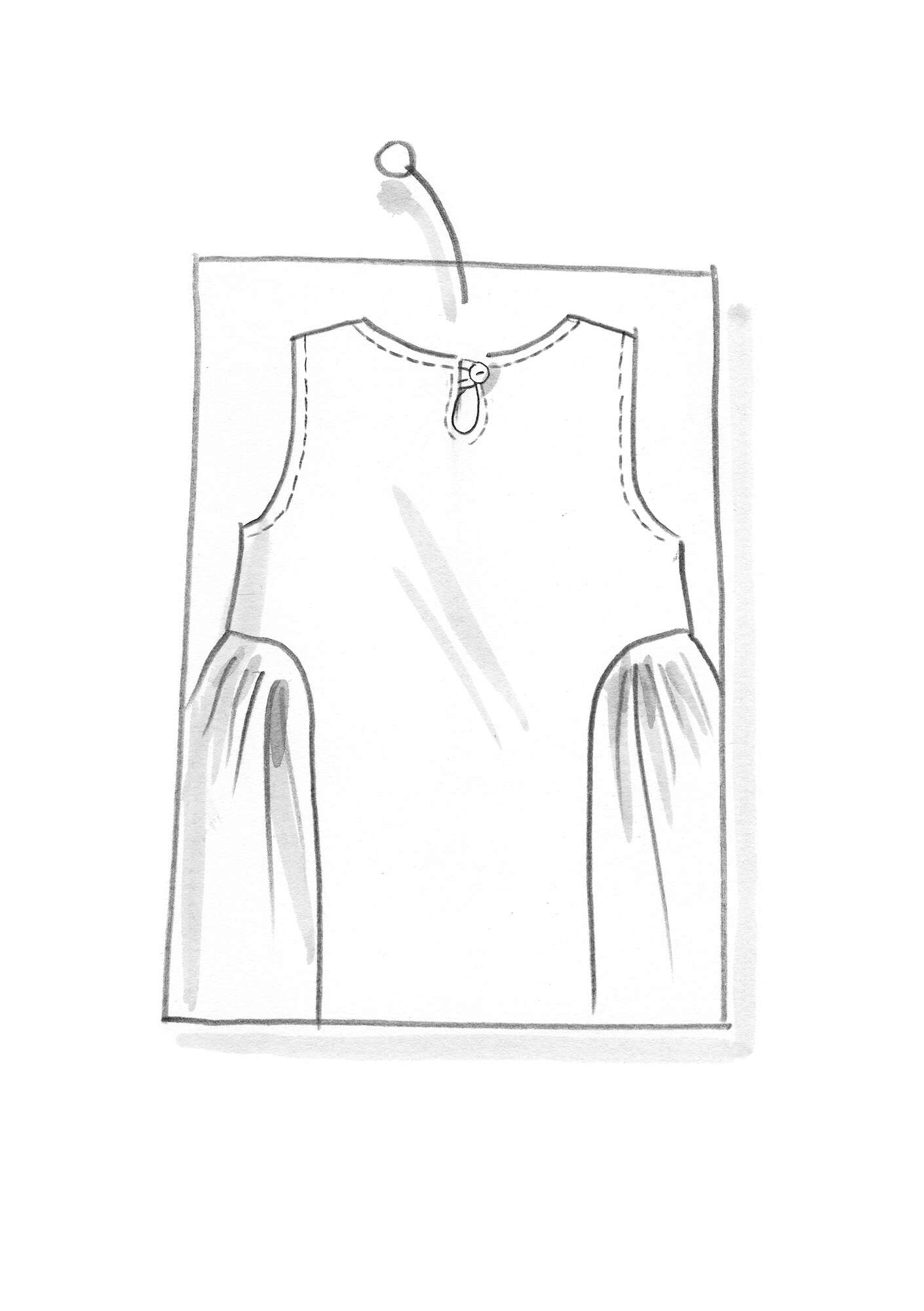 Woven linen dress cerise