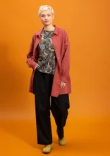 Gewebte Hemdbluse „Camille“ aus Bio-Baumwolle/Leinen - gneis