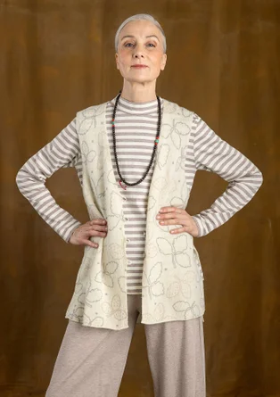 Strikket vest "Lush" i uld - ubleget