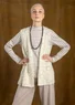 “Lush” knitted wool waistcoat (ecru M)