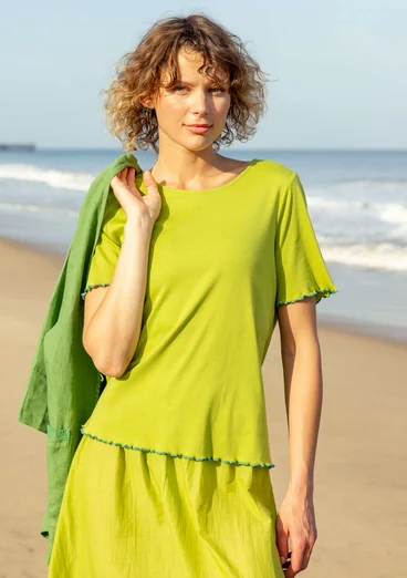 Bluse "Drop" i økologisk bomuld - kiwi