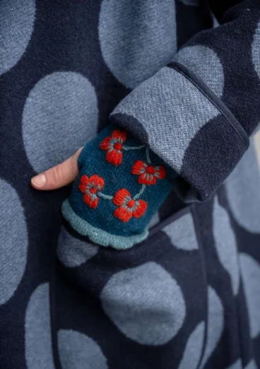 “Stone” coat in a woven wool blend - ink blue