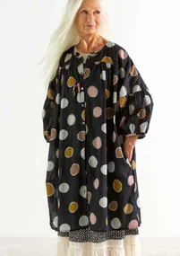 Robe "Billie" en coton biologique/recyclé - noir/motif