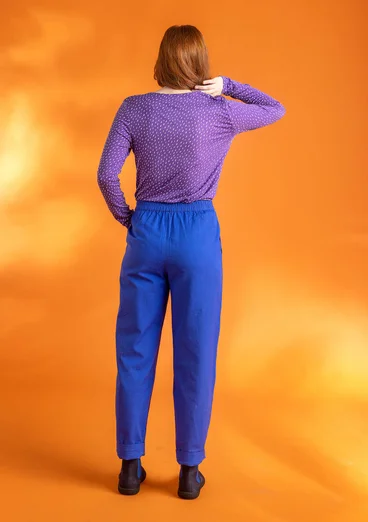 Woven organic cotton dobby trousers - brilliant blue