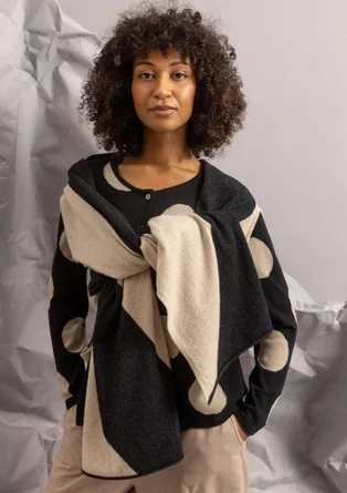 Gilet sans manches "Ray" en maille de laine d'agneau mélangée - noir/sable clair