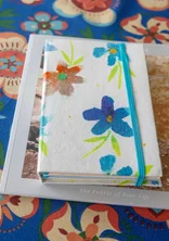 Bloc-notes « Brush » en papier recouvert de tissu - blanc