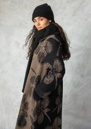 Manteau "Marabel" en tissu de laine/polyester - ombre noire