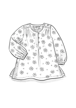 Bluse „Ester“ aus Leinengewebe - schwarz-gemustert