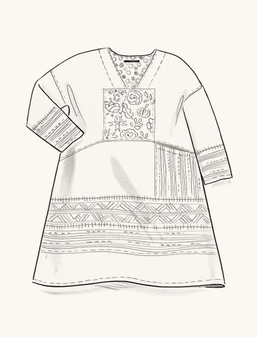 Vevd kjole «Amber» i økologisk bomull / lin - masala