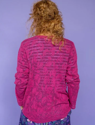 “Luisa” linen/recycled cotton pointelle cardigan - rosa0SP0orkid