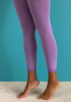 Striped leggings in recycled polyamide - purple cosmos/aster