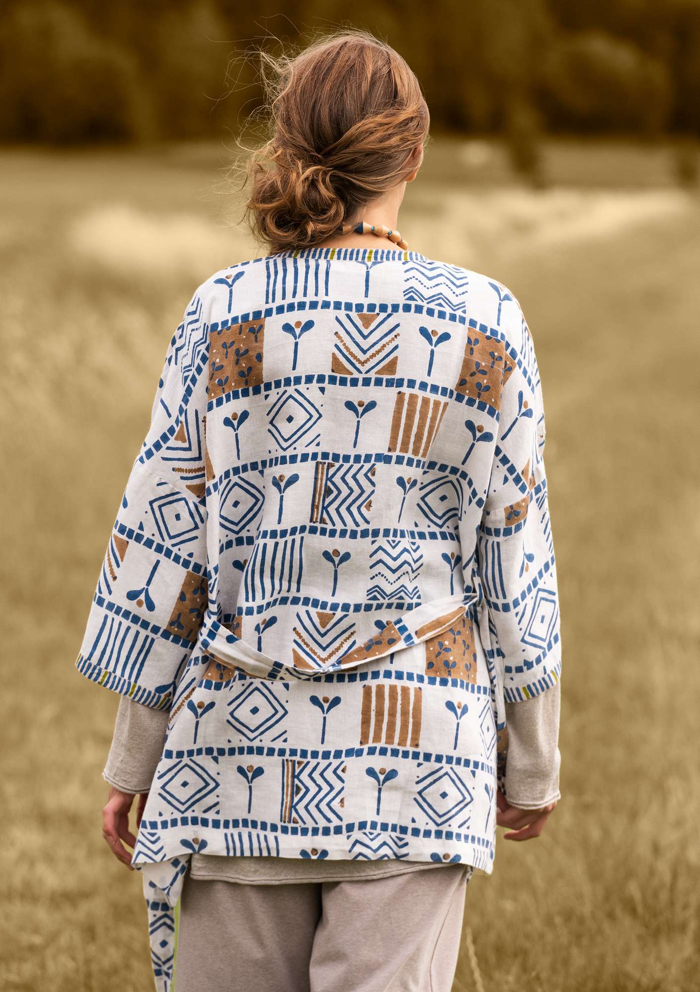 Kimono ”Aditi” en lin bleu nuit thumbnail