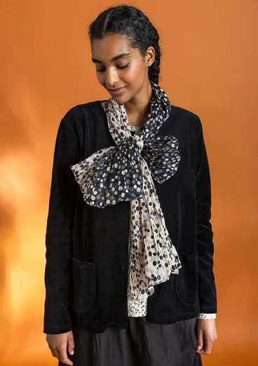 “Hedda” organic cotton scarf - feather/black