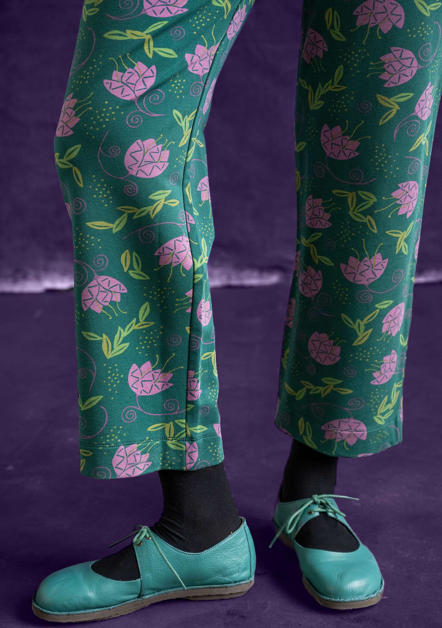 “Saffron” jersey trousers made of organic cotton/modal/elastane bottle green thumbnail