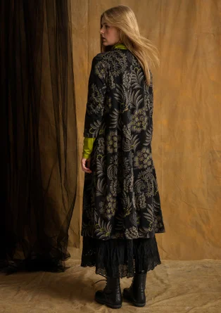 Gemustertes Jerseykleid „Sanvi“ aus Bio-Baumwolle - schwarz