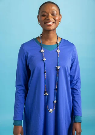 “Oriana” organic cotton/modal jersey tunic - brilliant blue