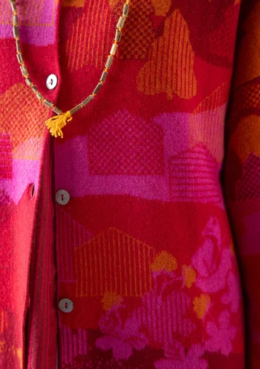 Cardigan "Alaska" i genanvendt uld - granatæble