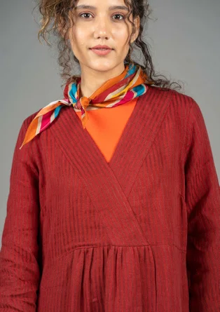 “Bodil” woven linen dress - lingonberry