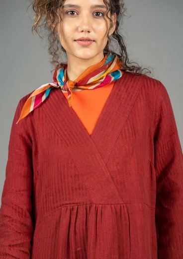 “Bodil” woven linen dress - lingonberry