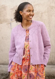 Strikkejakke «Karamell» i lammeull/polyamid - syrin