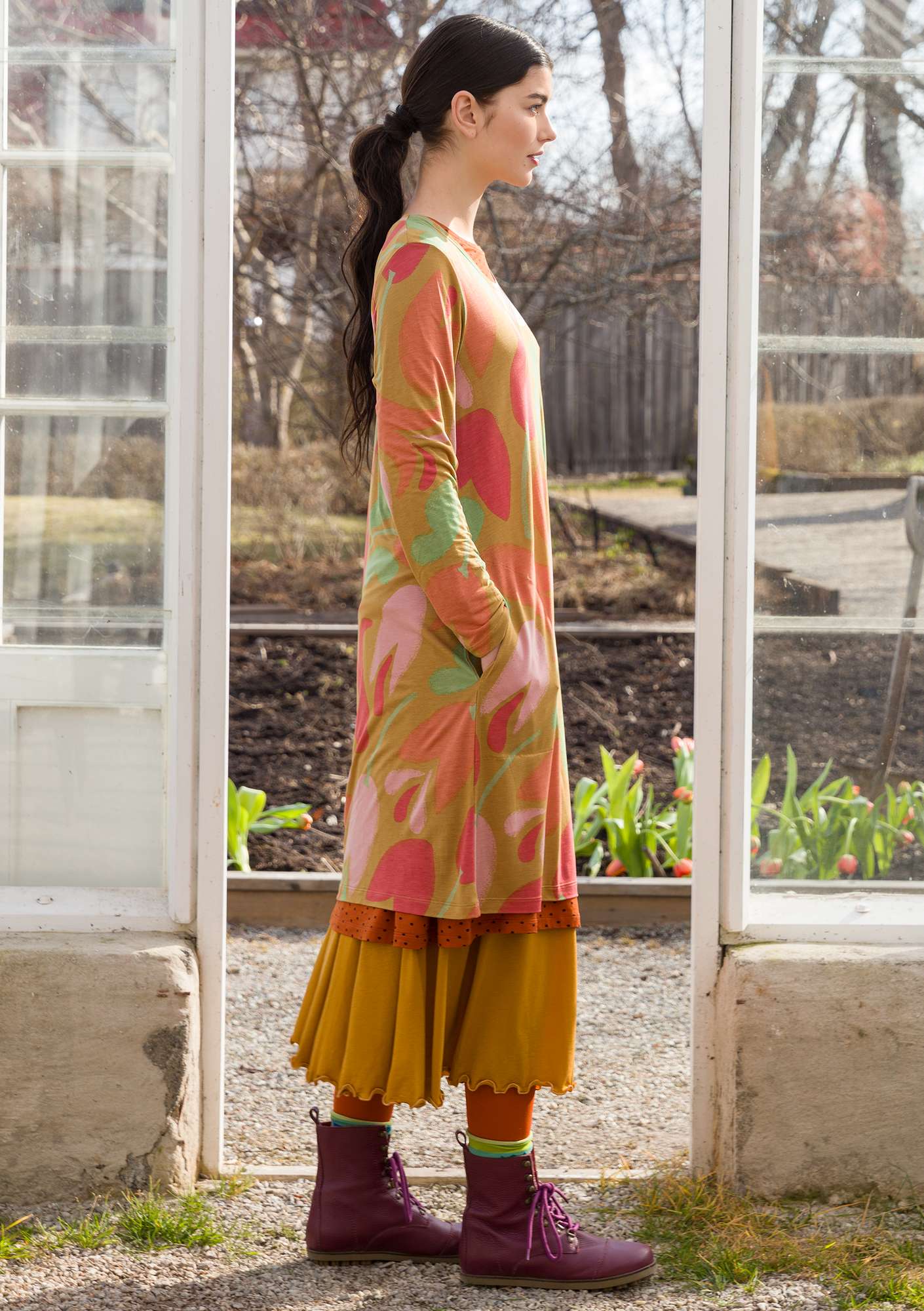 “Botanica” modal jersey dress curry thumbnail