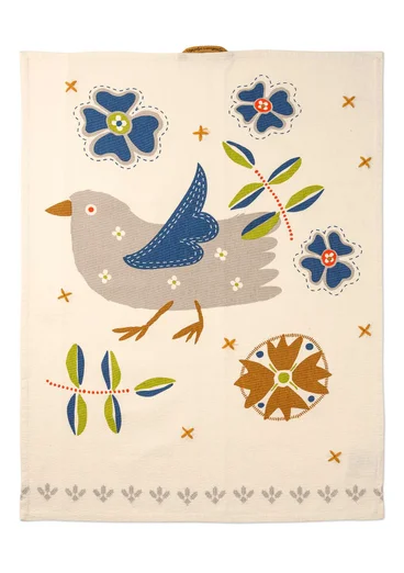 “Rosemary” organic cotton kitchen towel - natural