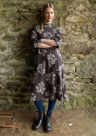 Strickkleid „Hildur“ aus Bio-Baumwolle - schwarzes Umbra