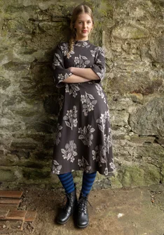Strickkleid „Hildur“ aus Bio-Baumwolle - schwarzes Umbra