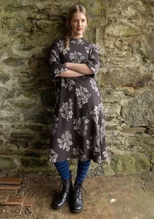 Strickkleid „Hildur“ aus Bio-Baumwolle - schwarzes Umbra