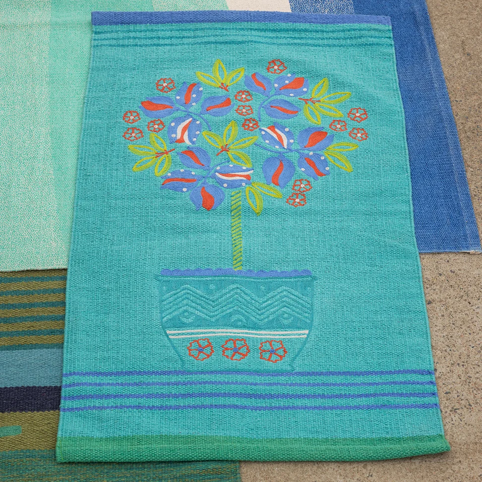 “Lemon tree” organic cotton mat - jade