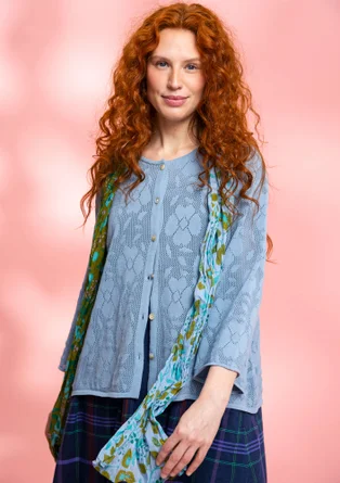 “Blomstra” organic/recycled cotton cardigan - pigeon blue