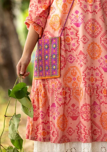 Geborduurde tas "Sunita" van biologisch katoen - midzomerbloem