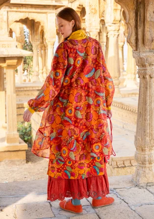 Woven “Okinawa” dress in cotton - parrot red
