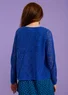 Ajourvest "Pezenas" van linnen/gerecycled katoen (briljantblauw XXL)