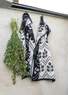 “Leafy” towel in organic cotton (black One Size)