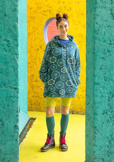 Trikoohuppari "Soho" ekopuuvillaa - himmeä petroli