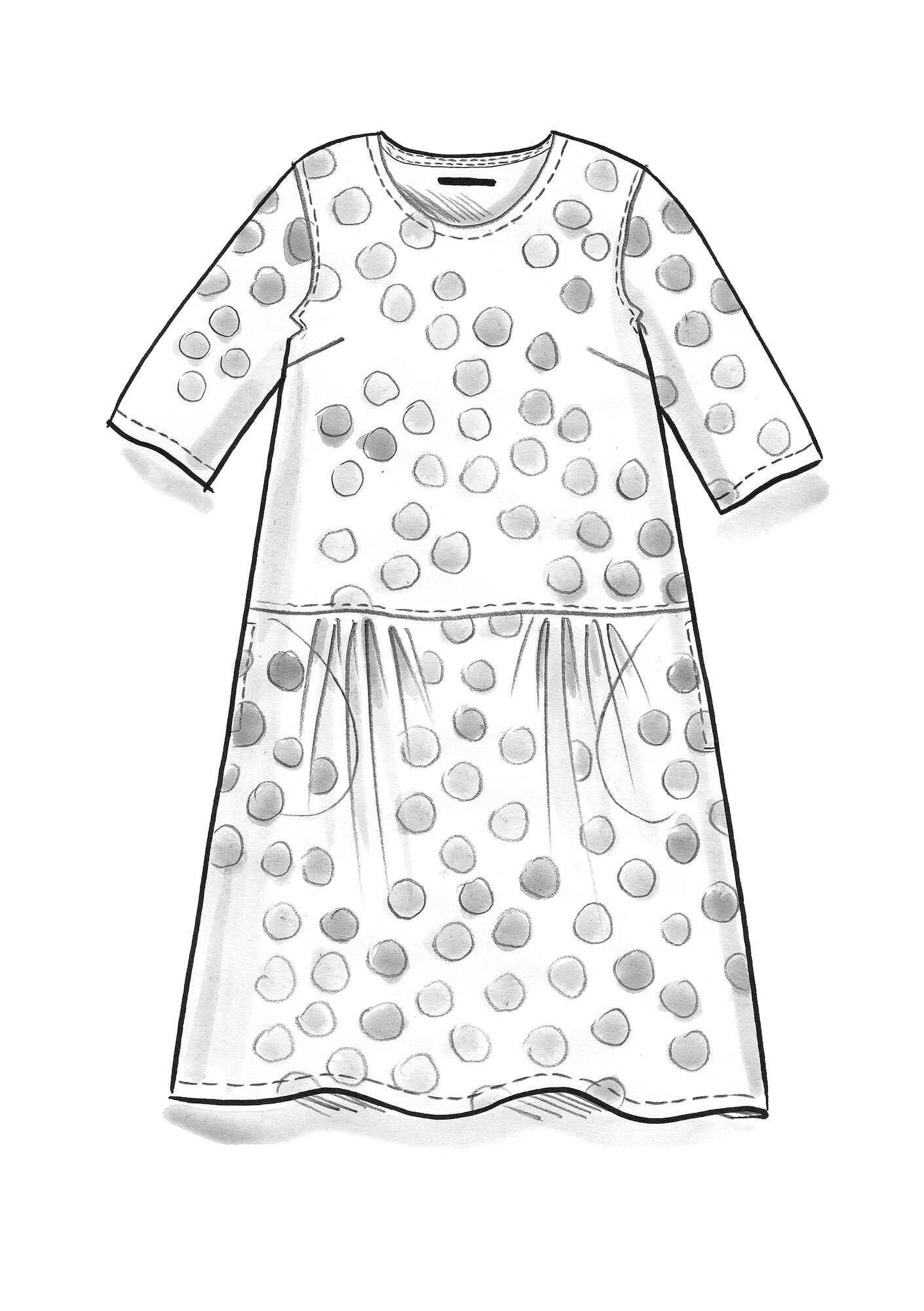 Kleid „Yayoi“ aus Bio-Baumwollgewebe schwarz