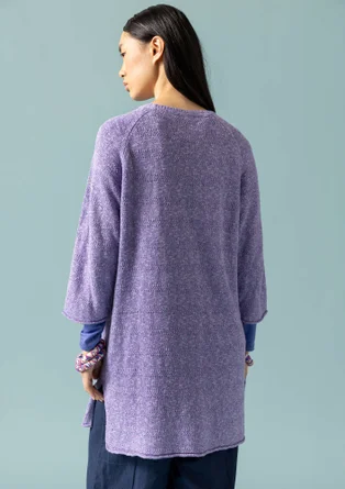 Linen/recycled cotton knit sweater - thistle