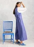 “Idun” woven organic cotton/linen dungarees (blue lotus XL)