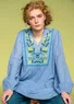 “Hilda” woven organic cotton tunic (mild blue S)