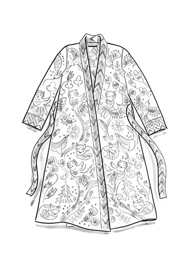 Lang cardigan "Tanana" i bomuld/lyocell - sort