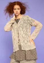 “Luisa” linen/recycled cotton pointelle cardigan - natur0SL0ofrgad