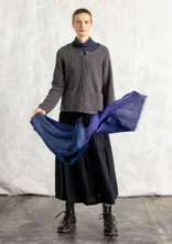 Rok "Rut" van geweven viscose/linnen - zwart