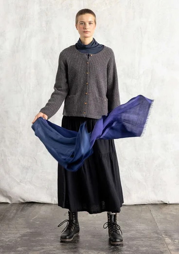 “Rut” woven viscose/linen skirt - black