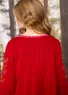 Jacquardstrickjacke „Sunnanå“ aus Bio-/Recycling-Baumwolle (tomate M)