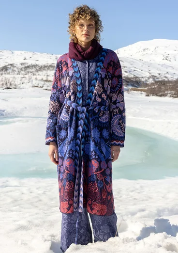 Lang cardigan "Tanana" i bomuld/lyocell - midnatsblå