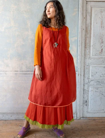 Geweven jurk "Shimla" van biologisch katoen/linnen - koppar0SL0mnstrad