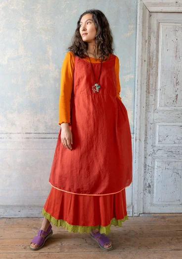 "Shimla"-kangasmekko ekologista puuvillaa ja pellavaa - kuparin/kuviollinen