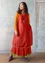 Vevd kjole «Shimla» i økologisk bomull / lin (kobber/mønstret S)
